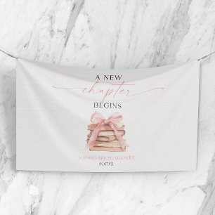 Een nieuw hoofdstuk begint Roze Strik Boeken Bruid Spandoek