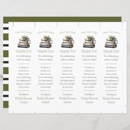 Een nieuw hoofdstuk begint! Stacked Books Bladwijz (Voorkant / Achterkant)