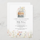 Een nieuw hoofdstuk begint Wildflower babyfeestje Kaart (Voorkant / Achterkant)