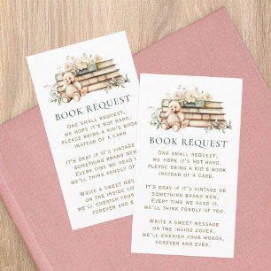 Een nieuw hoofdstuk Floral Book Request Enclosure  Visitekaartje
