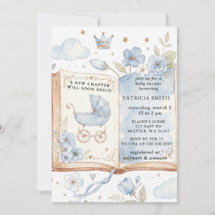Een nieuw hoofdstuk verhaalboek jongens babyshower kaart