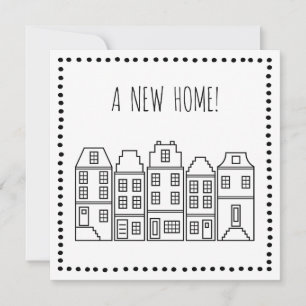 Een nieuw huis! Wenskaart Bedankkaart