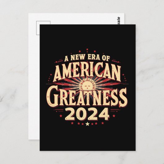 Een nieuw tijdperk van Amerikaanse grootheid 2024 Briefkaart (Voorkant / Achterkant)