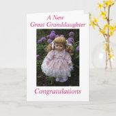 Een nieuwe achterkleindochter kaart (Gele Bloem)