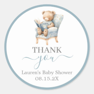 Een nieuwe Chapter Baby shower Boy Round Sticker