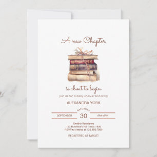 Een nieuwe Chapter Baby shower Invitation Kaart