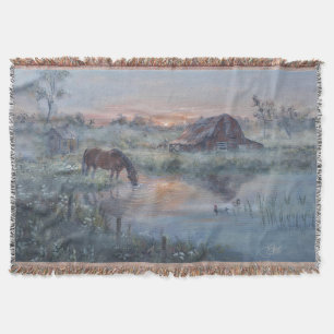 Een Nieuwe Dag -* Paard schilderij Deken