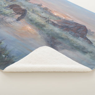 Een Nieuwe Dag -* Paard schilderij Sherpa Deken