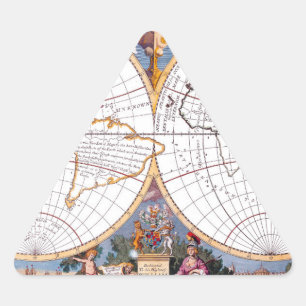 Een nieuwe kaart van de driehoekige driehoekige We Driehoek Sticker