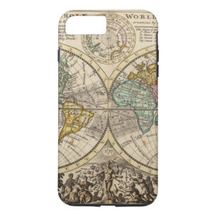 Een nieuwe kaart van de hele wereld met handelswin 	iPhone 8 plus / 7 plus hoesje