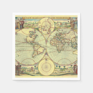 Een nieuwe kaart van de wereld - Atlas Servetten