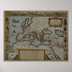 Een nieuwe kaart van het Romeinse Rijk Poster