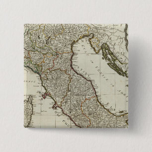 Een nieuwe kaart van Italië met de eilanden van S Vierkante Button 5,1 Cm