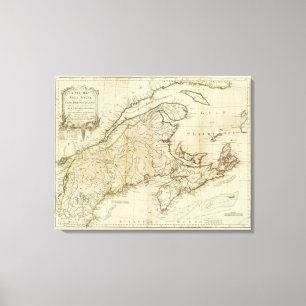 Een nieuwe kaart van Nova Scotia en Cape Breton Is Canvas Afdruk