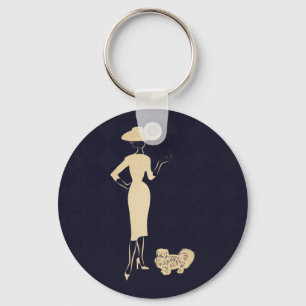 Een nieuwe kijk Mode van de jaren '50 Sleutelhanger