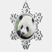 Een noel reuzenpanda, panda-wedstrijd. tin sneeuwvlok ornament (Rechts)