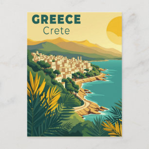 Een Nostalgische Klassieke Reisposter – Griekenlan Briefkaart