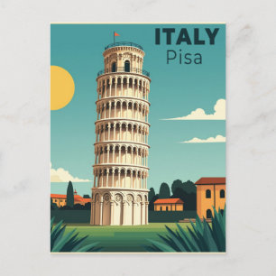 Een Nostalgische Klassieke Reisposter – Italië Pis Briefkaart