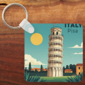 Een Nostalgische Klassieke Reisposter – Italië Pis Sleutelhanger (Voorkant)