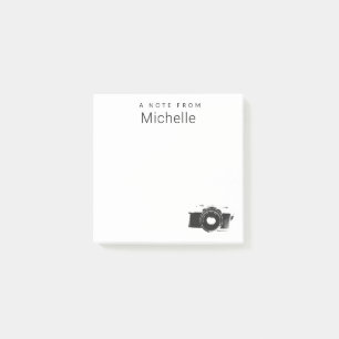 Een nota van de Fotograficamera van de Naam van de Post-it® Notes