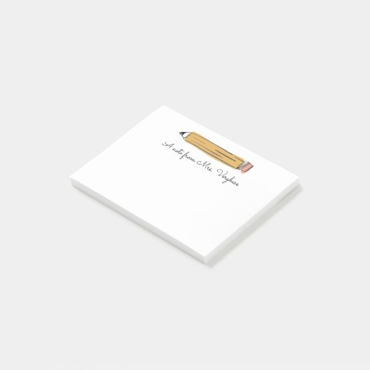 Een nota van de post-it nota van het leerpotlood post-it® notes (Schuin)