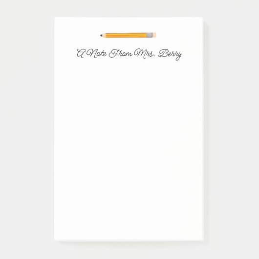 Een nota van het lerarenpotlood post-it® notes (Voorkant)