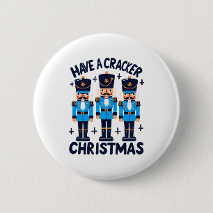 Een notenkraker kerstmis ronde button 5,7 cm