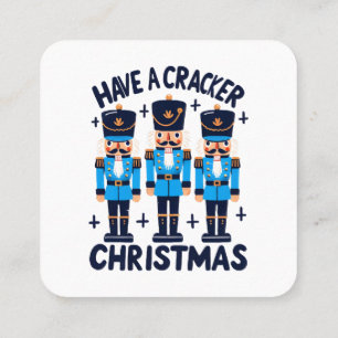Een notenkraker kerstmis vierkante visitekaartje