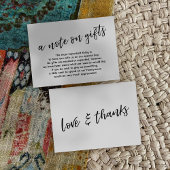 Een notitie over geschenken Casual handschrift bru Informatiekaartje