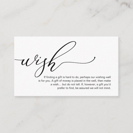 Een notitie over geschenken, huwelijksreis wensfon informatiekaartje (Voorkant)