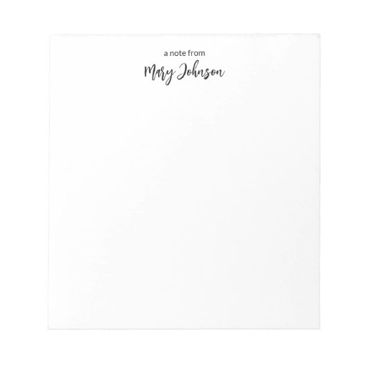 een notitie van Black and White Jouw naam Sjabloon Notitieblok (Voorkant)