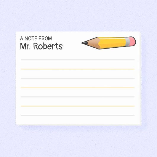 Een notitie van de leraar met naam post-it® notes