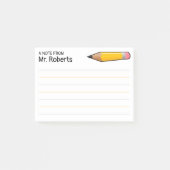 Een notitie van de leraar met naam post-it® notes (Voorkant)