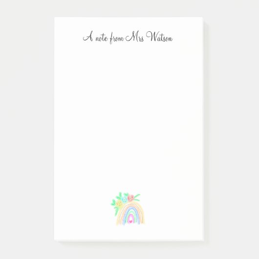 Een notitie van de lerarennaam Simple Minimal Rain Post-it® Notes (Voorkant)