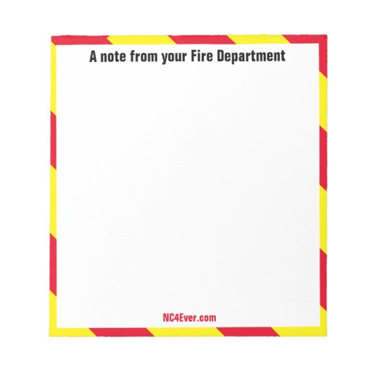 Een notitie van de notitie van de brandafdeling notitieblok (Voorkant)