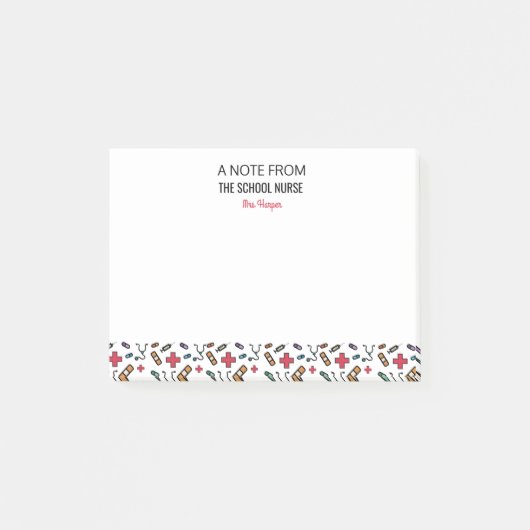 Een notitie van het aangepaste schoolpatroon post-it® notes (Voorkant)