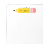 Een notitie van het lerarenpotlood notitieblok (Voorkant)