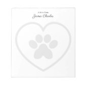 Een notitie van het Schattigee Dog Paw Modern Mono Notitieblok (Voorkant)