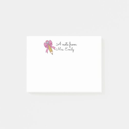 Een notitie van Teacher Pencil Note (Voorkant)