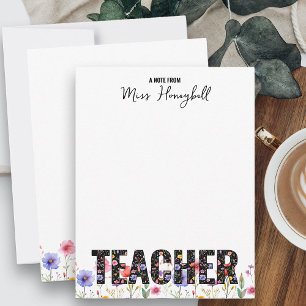 Een notitie van Teacher  Wildflower Note Cards Notitiekaartje