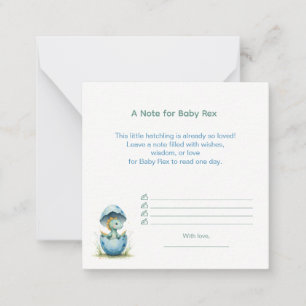Een notitie voor Baby Rex Dino Baby shower voor jo Notitiekaartje