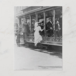 Een NYC Streetcar instappen Briefkaart