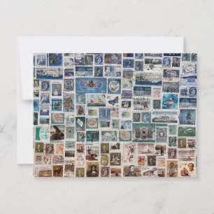 Een oceaan van postzegels - Stamp Collectie Collag Briefkaart