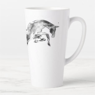 Een ochtend met springpaard latte mok