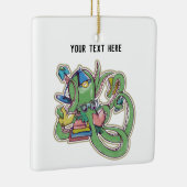 Een octopus die graag leest keramisch ornament (Rechts)