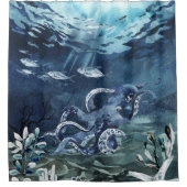 Een octopus in het zee douchegordijn (Voorkant)