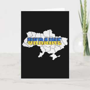 Een Oekraïense kaart en vlag van Oekraïne