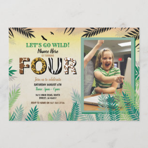 Eén Oerwoud 4e verjaardag 4 Safari ZOO Foto Kaart