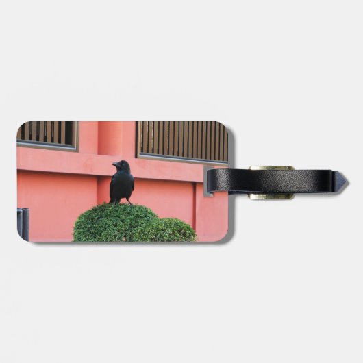 Een Oerwoud met grote vulling bedekt een baars op Bagagelabel (Achterkant horizontaal)