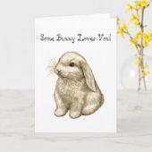 Één of ander Konijntje houdt van u! Kaart (Gele Bloem)